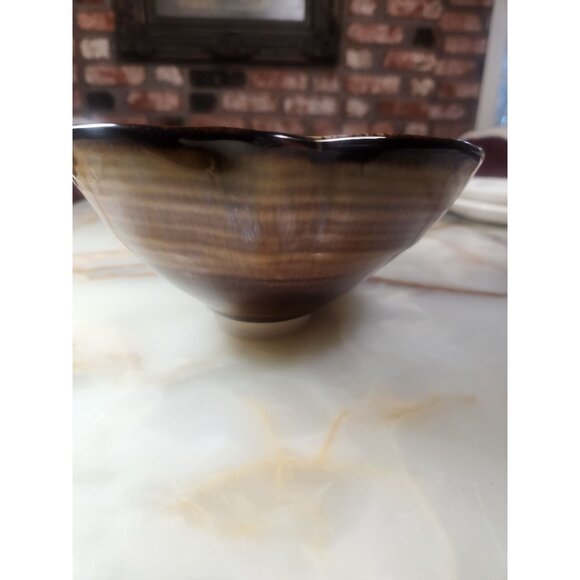 Bill Campbell Handcrafted Signed Ceramic Bowl Studio Art Brown Glazed Bowl - Picture 13 of 16